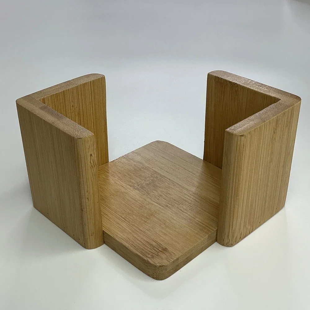 Natural Bamboo Round Coaster Set Unisex OS 6-Piece with Holder